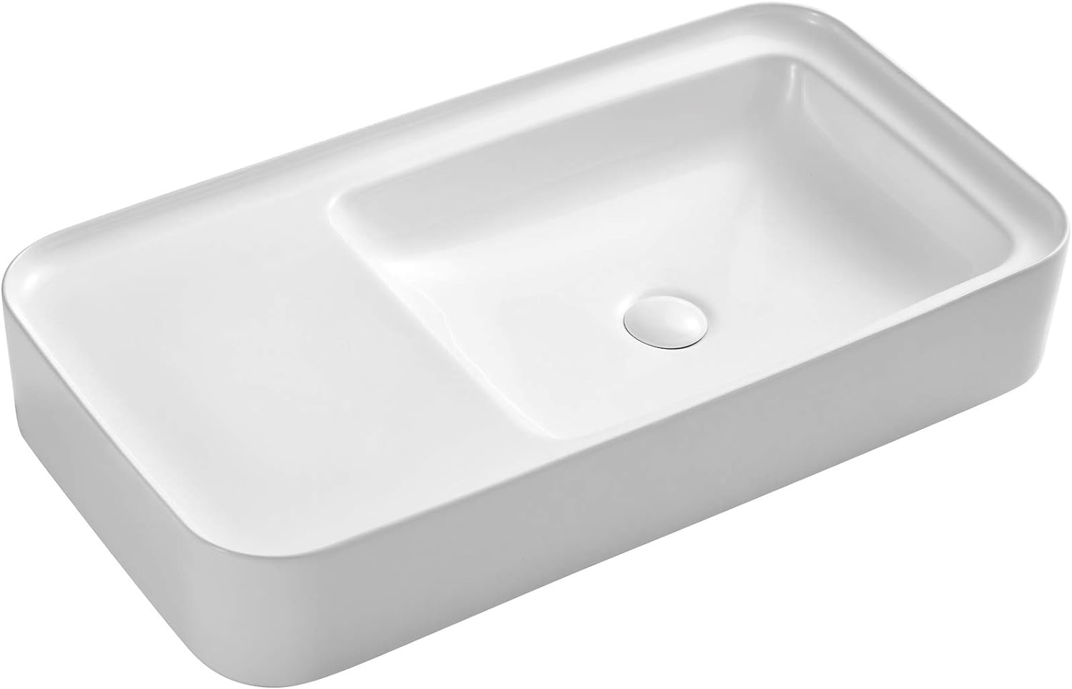 Rectangle Vessel Sink with Faucet Hole, Eridanus Ceramic Countertop Bathroom Washbasin, Vitreous China Cloakroom Basin Sink for Lavatory, Bathroom, Vanity Unit, White Gloss - 490 x 370 x 140mm   Import  Single ASIN  Import  Multiple ASIN ×Product - Amazing Gadgets Outlet