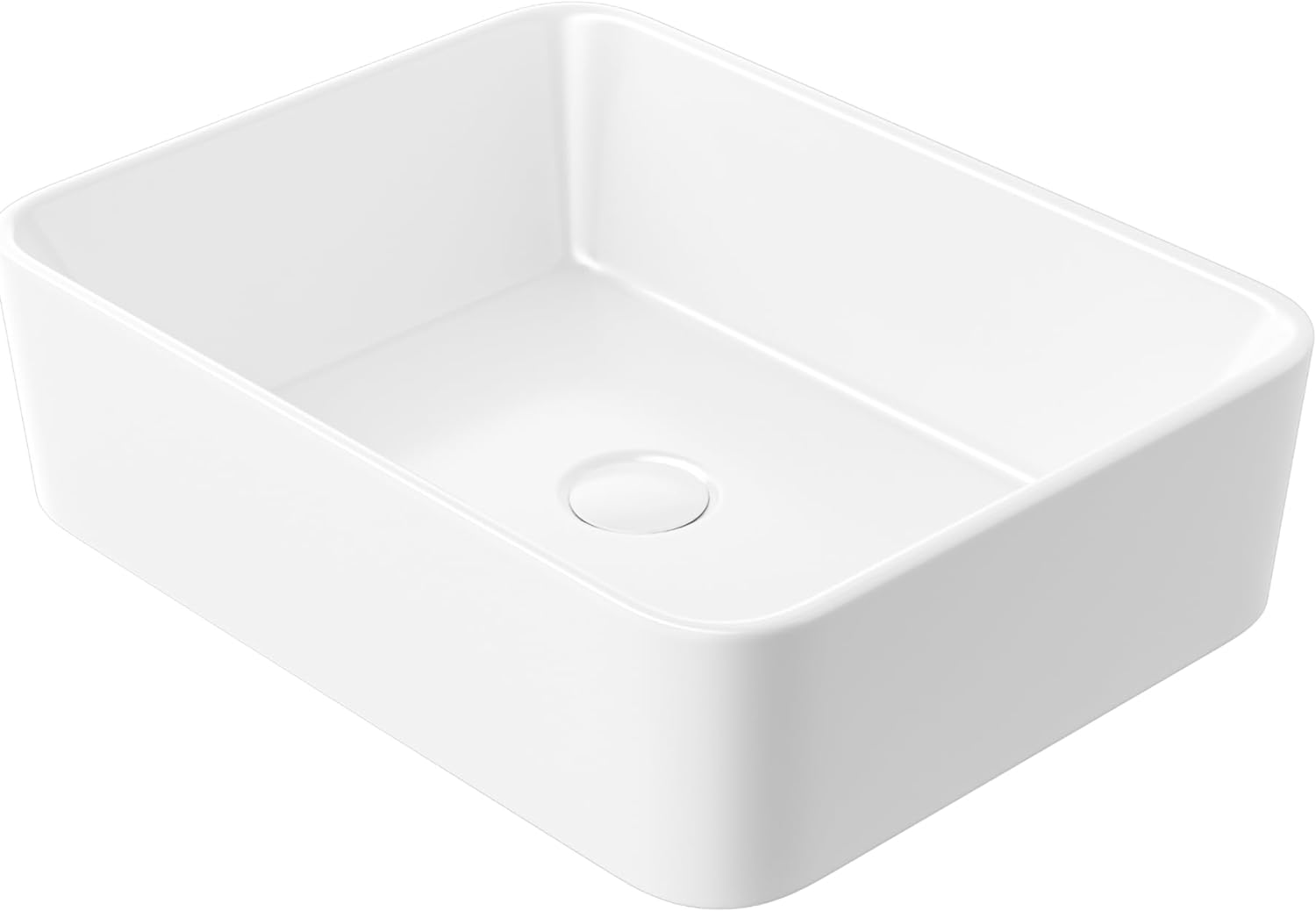 Rectangle Vessel Sink with Faucet Hole, Eridanus Ceramic Countertop Bathroom Washbasin, Vitreous China Cloakroom Basin Sink for Lavatory, Bathroom, Vanity Unit, White Gloss - 490 x 370 x 140mm   Import  Single ASIN  Import  Multiple ASIN ×Product - Amazing Gadgets Outlet