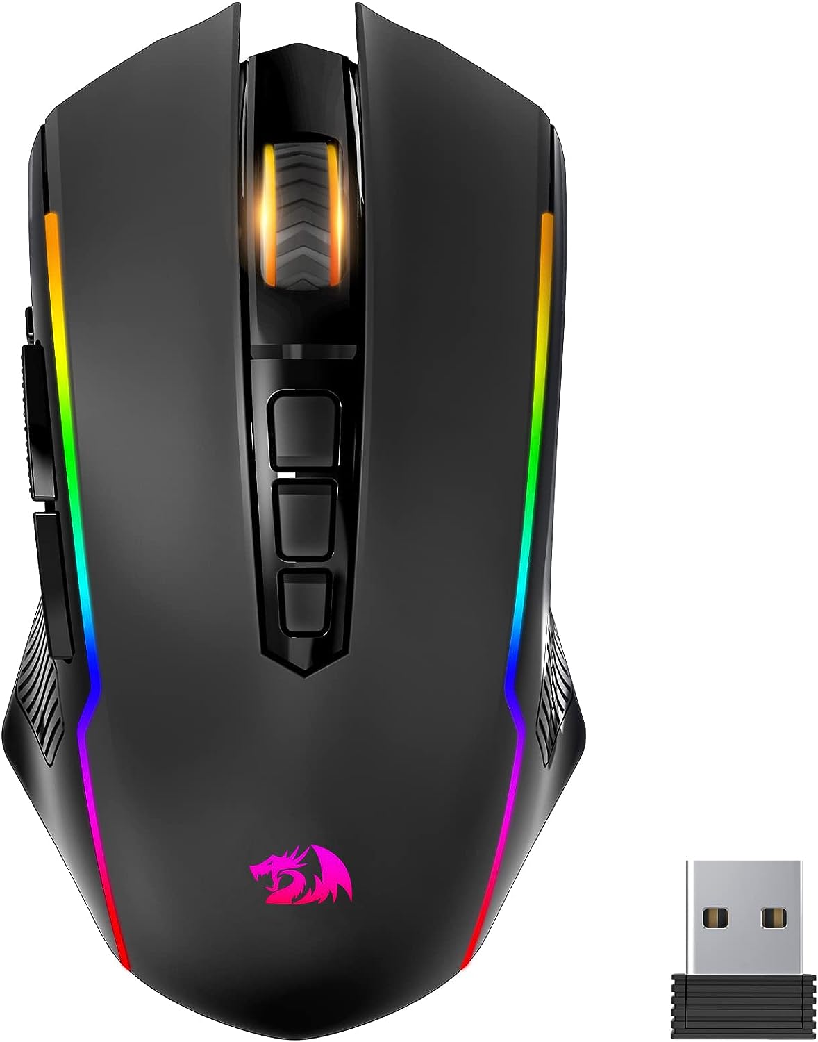 Redragon Gaming Mouse, Wireless Gaming Mouse with 9 Programmable Buttons, RGB Backlit, Rechargeable Wireless Mouse UP to 8000 DPI, Macro Edit, 70Hrs for Laptop, PC, Mac Gamer, Black M910 - KS - Amazing Gadgets Outlet