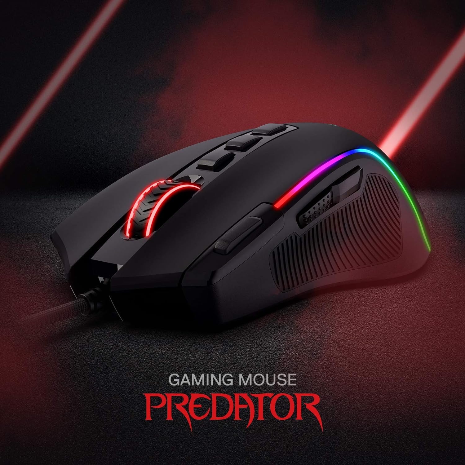 Redragon M612 Predator RGB Gaming Mouse, 8000 DPI Wired Optical Gamer Mouse with 11 Programmable Buttons & 5 Backlit Modes, Software Supports DIY Keybinds Rapid Fire Button - Amazing Gadgets Outlet