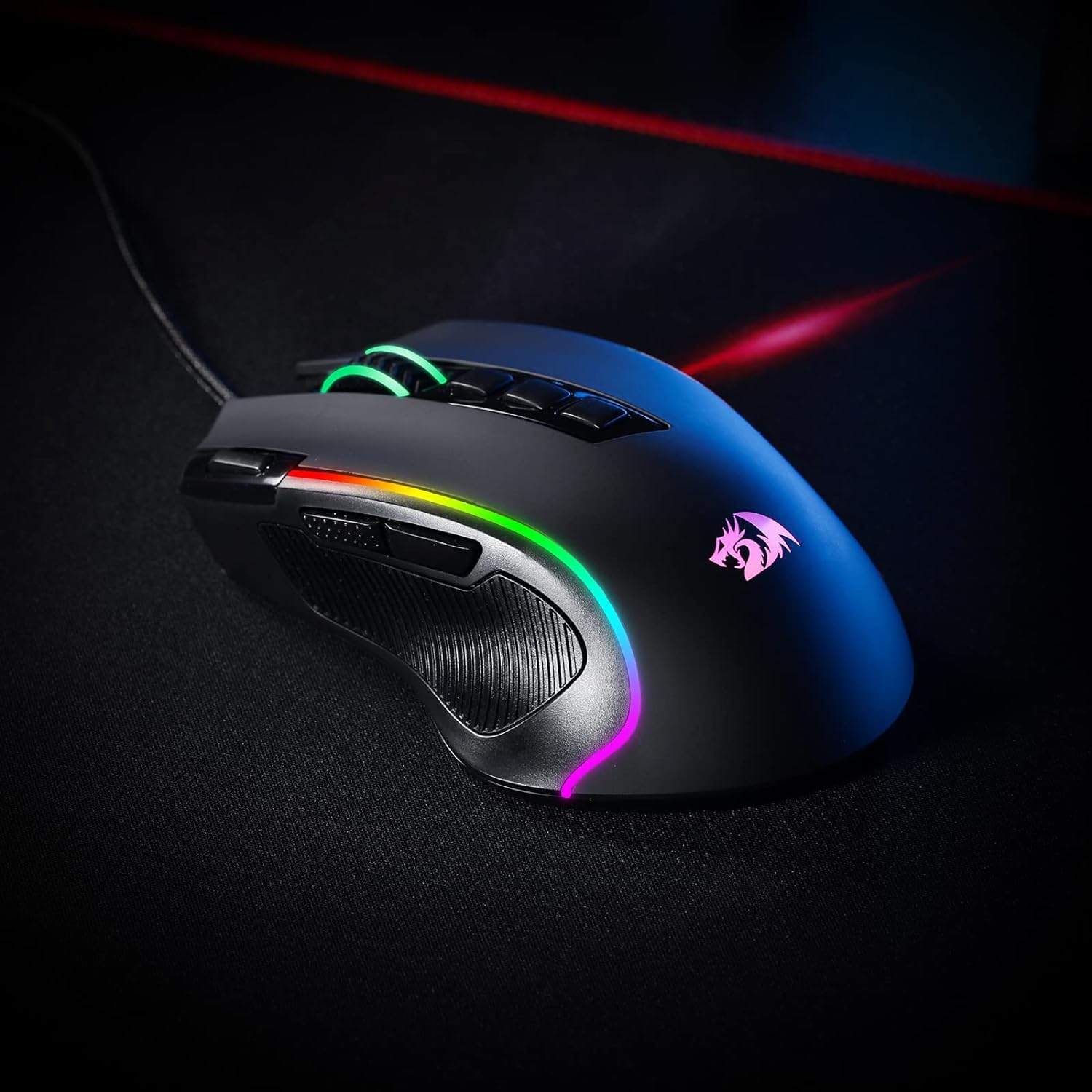 Redragon M612 Predator RGB Gaming Mouse, 8000 DPI Wired Optical Gamer Mouse with 11 Programmable Buttons & 5 Backlit Modes, Software Supports DIY Keybinds Rapid Fire Button - Amazing Gadgets Outlet