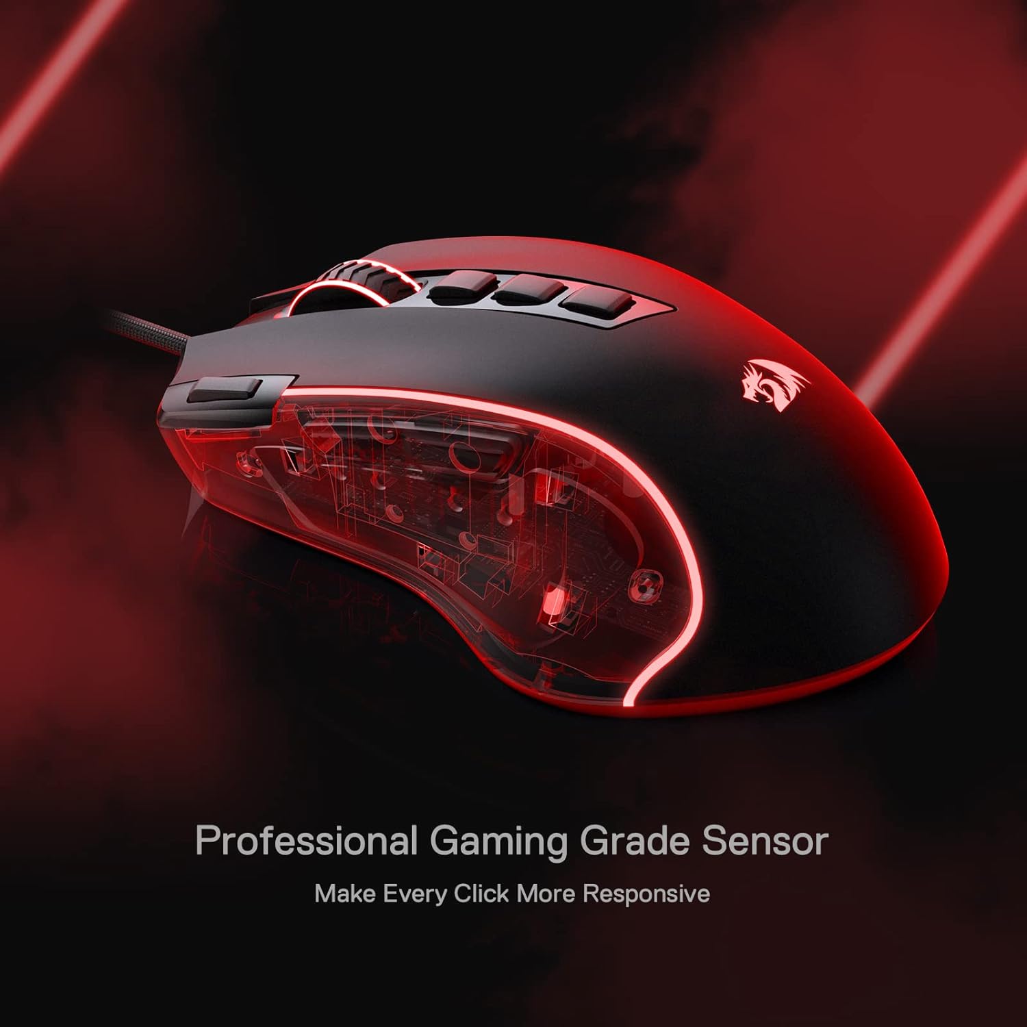 Redragon M612 Predator RGB Gaming Mouse, 8000 DPI Wired Optical Gamer Mouse with 11 Programmable Buttons & 5 Backlit Modes, Software Supports DIY Keybinds Rapid Fire Button - Amazing Gadgets Outlet