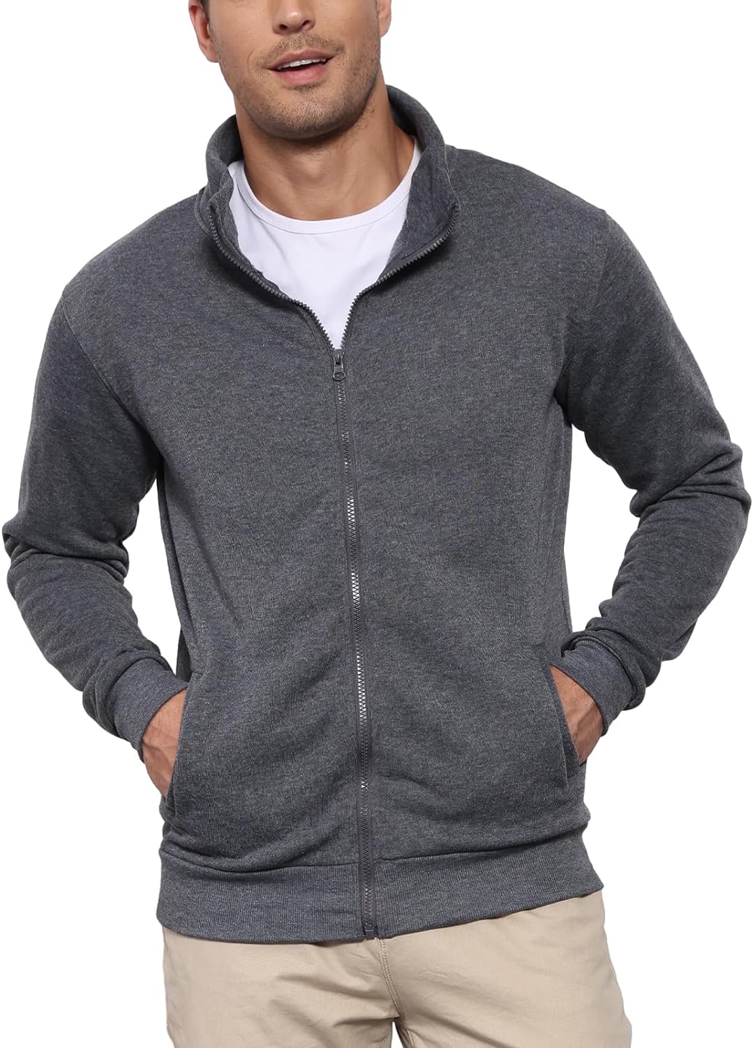 Remxi Mens Sweaters Sweatshirt No Hood Zipper Hoodies Cardigan Jacket Hoody - Amazing Gadgets Outlet