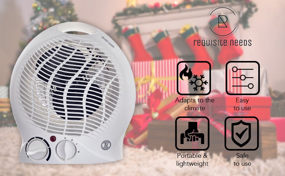 REQUISITE NEEDS Powerful 2KW Fan Heater with 2 Heat settings & Cool Function – Upright Electric Quiet Space Heater for Home with Variable Thermostat | Low Energy Usage |Perfect Electric Room Heater - Amazing Gadgets Outlet