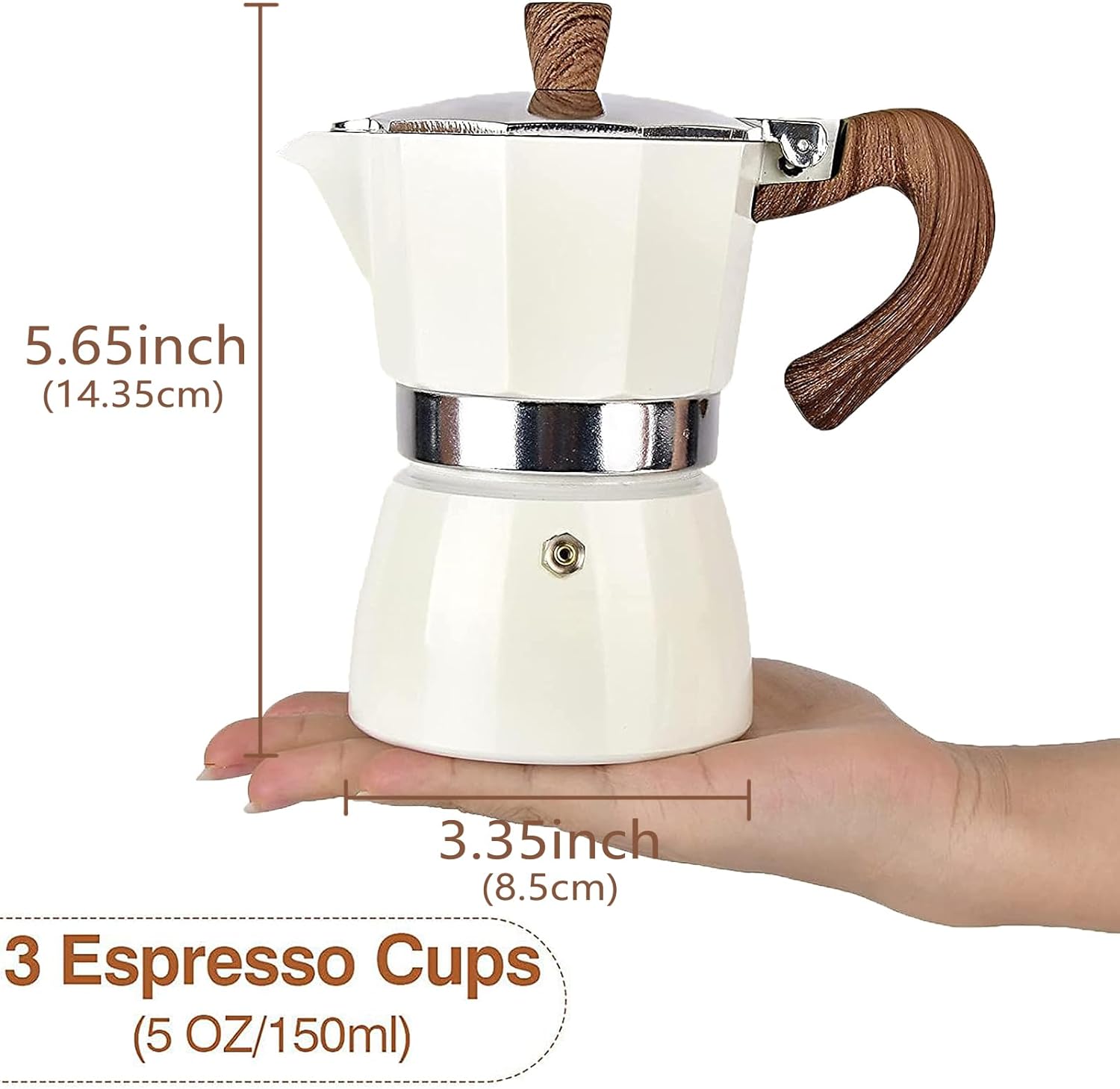 Retoteng Stovetop Espresso Maker, 3 Espresso Cup Moka Pot - 5oz Manual Cuban Coffee Percolator Machine Premium Aluminum Moka Italian Espresso Greca Coffee Maker Brewer Percolator - Amazing Gadgets Outlet