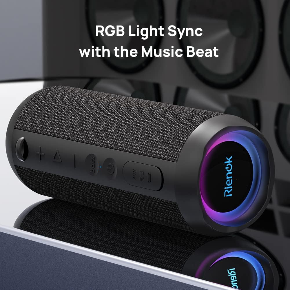 RIENOK Bluetooth Speaker Portable Wireless Bluetooth Speaker with 30W Enhanced Bass IPX7 Waterproof Bluetooth 5.3 Outdoor Speaker for Travel Sport - Amazing Gadgets Outlet