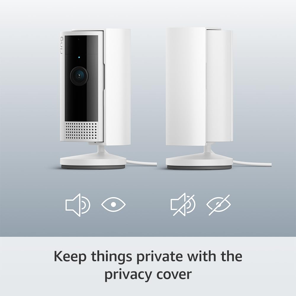 Ring Indoor Camera (2nd Gen) by Amazon | Plug - In Pet Security Camera | 1080p HD, Two - Way Talk, Wifi, Privacy Cover, DIY | alternative to CCTV system | 30 - day free trial of Ring Protect - Amazing Gadgets Outlet