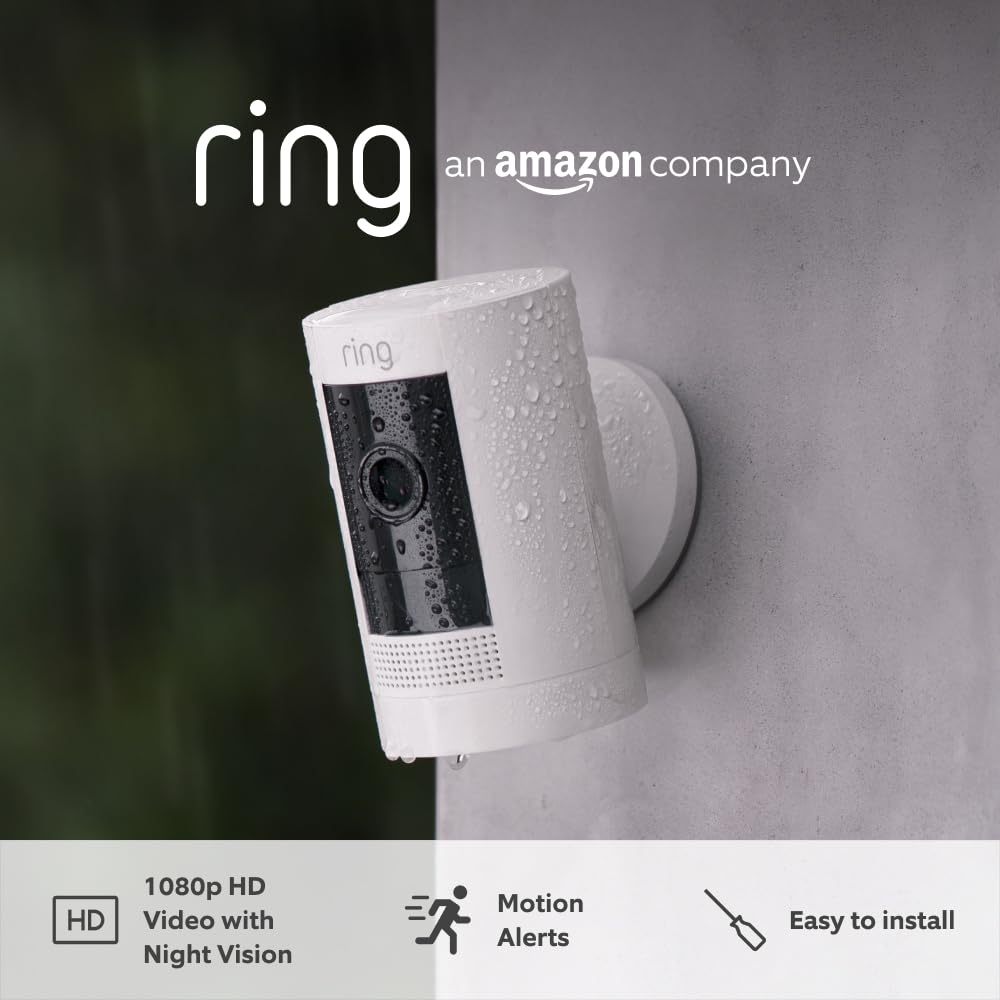 Ring Outdoor Camera Battery (Stick Up Cam) | HD wireless outdoor Security Camera 1080p Video, Two - Way Talk, Wifi, Works with Alexa | alternative to CCTV system | 30 - day free trial of Ring Protect - Amazing Gadgets Outlet