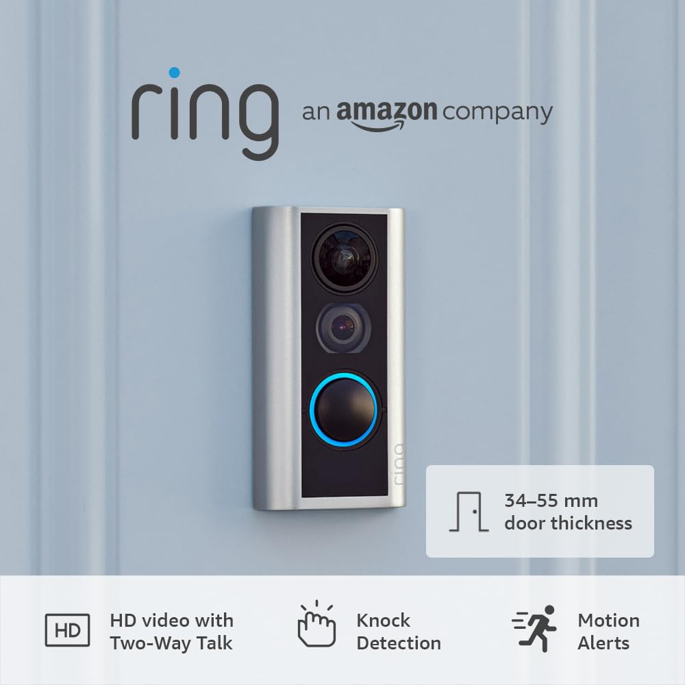 Ring Peephole Camera (Door View Cam) by Amazon | 34–55mm door thickness (Recommended version) | Wireless Doorbell Security Camera with 1080p HD video, Wifi | 30 - day free trial of Ring Protect - Amazing Gadgets Outlet