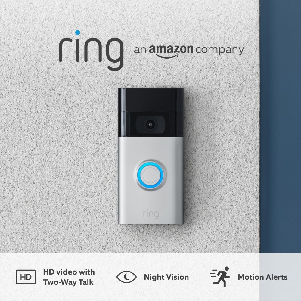 Ring Video Doorbell (2nd Gen) by Amazon | Wireless Video Doorbell Security Camera with 1080p HD Video, battery - powered, Wifi, easy installation | 30 - day free trial of Ring Protect | Works with Alexa - Amazing Gadgets Outlet