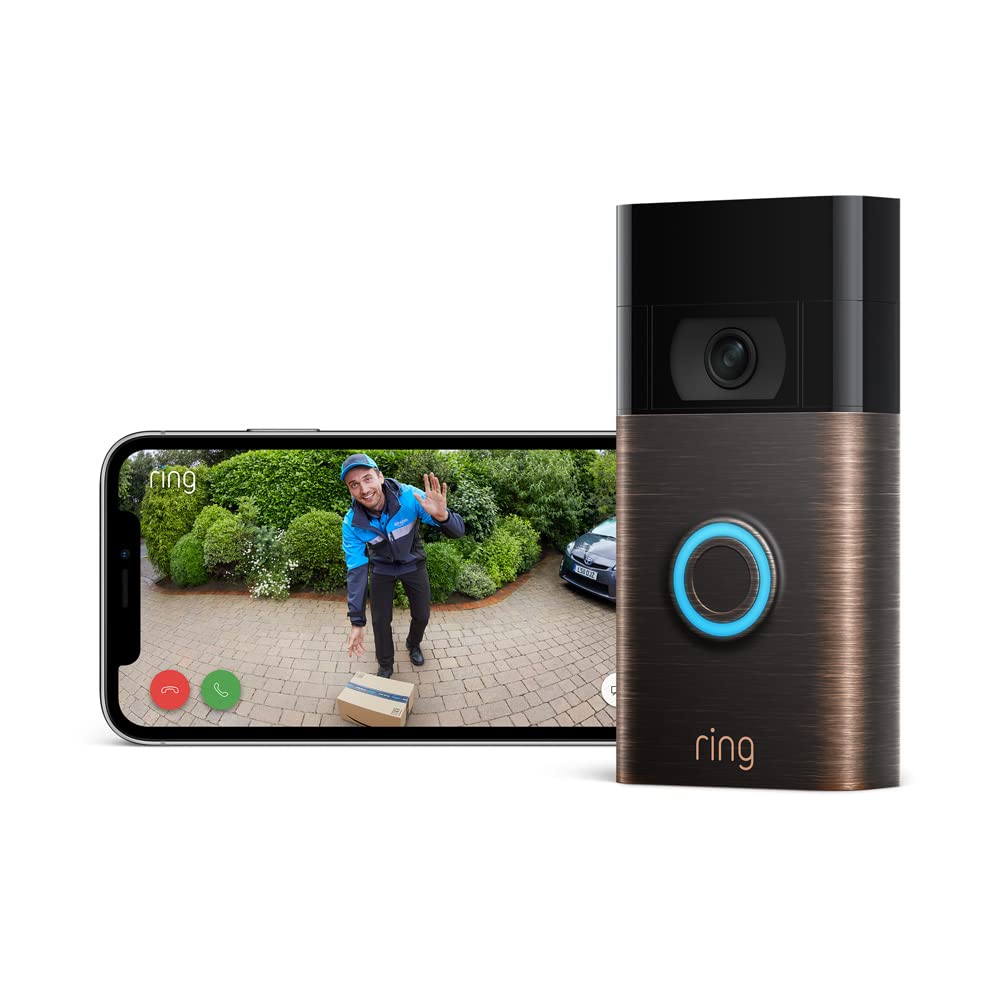 Ring Video Doorbell (2nd Gen) by Amazon | Wireless Video Doorbell Security Camera with 1080p HD Video, battery - powered, Wifi, easy installation | 30 - day free trial of Ring Protect | Works with Alexa - Amazing Gadgets Outlet