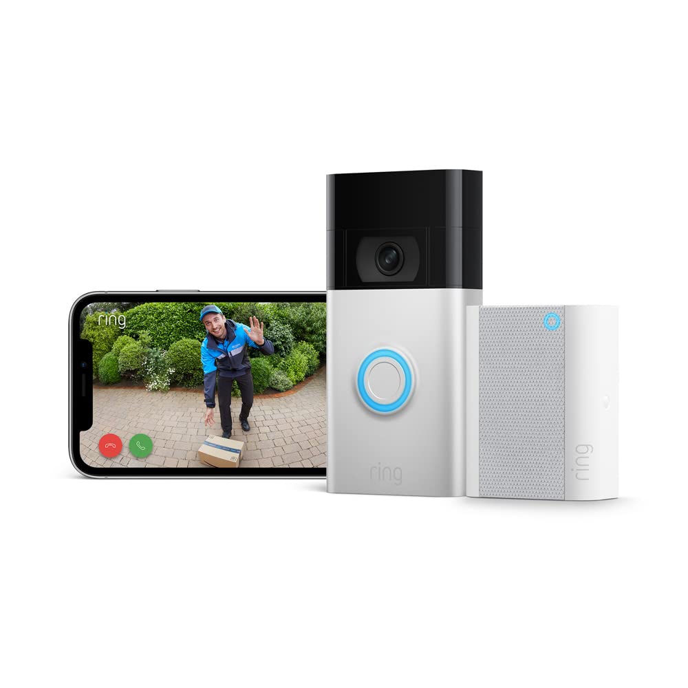 Ring Video Doorbell (2nd Gen) by Amazon | Wireless Video Doorbell Security Camera with 1080p HD Video, battery - powered, Wifi, easy installation | 30 - day free trial of Ring Protect | Works with Alexa - Amazing Gadgets Outlet