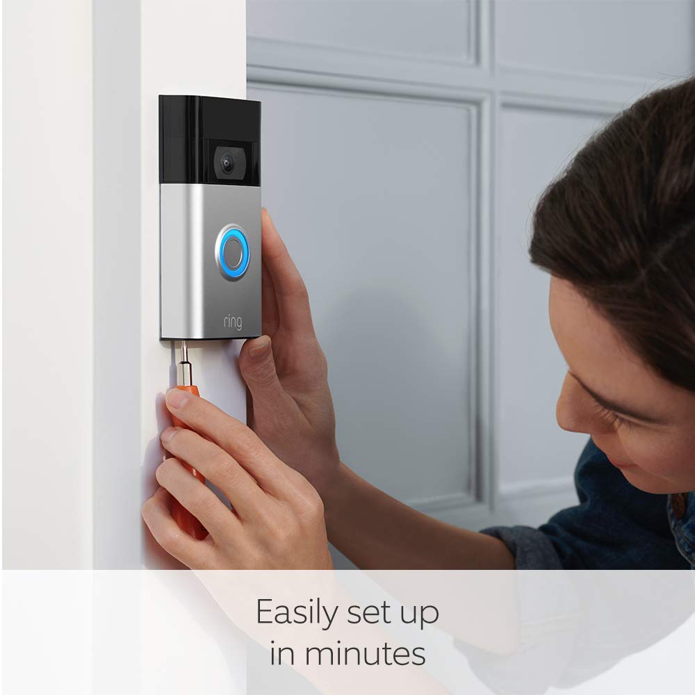 Ring Video Doorbell (2nd Gen) by Amazon | Wireless Video Doorbell Security Camera with 1080p HD Video, battery - powered, Wifi, easy installation | 30 - day free trial of Ring Protect | Works with Alexa - Amazing Gadgets Outlet