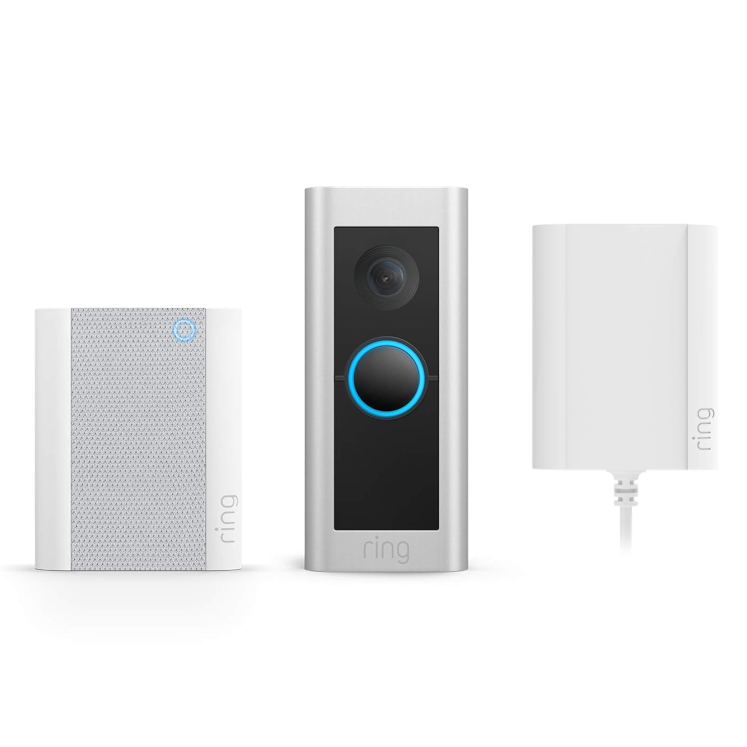 Ring Wired Video Doorbell Pro (Video Doorbell Pro 2) + Plug - In Adaptor by Amazon | Doorbell camera 1536p HD, Head to Toe Video, 3D Motion Detection, Bird's Eye View | 30 - day free trial of Ring Protect - Amazing Gadgets Outlet