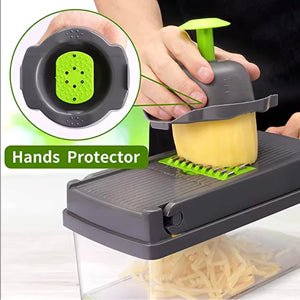 RIVER PHOENIX 15 in 1 Vegetable Chopper, Multifunctional Mandoline Slicer Dicer Household Kitchen Manual Julienne Grater Cutter for Onion, Garlic, Carrot, Potato, Tomato, Fruit, Salad - Amazing Gadgets Outlet