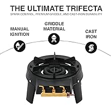 RMW Cast Iron Gas Burner Wok Stir Frying Triple High Power Boiling Ring LPG 3 Burners Cooker Outdoor Catering Camping Stove Party Wedding - Amazing Gadgets Outlet