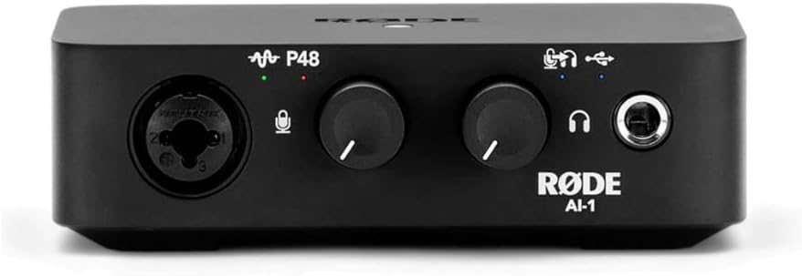 RØDE AI - 1 Studio - grade Single - channel USB Audio Interface with Neutrik Combi - jack for Music Production, Streaming and Podcasting - Amazing Gadgets Outlet