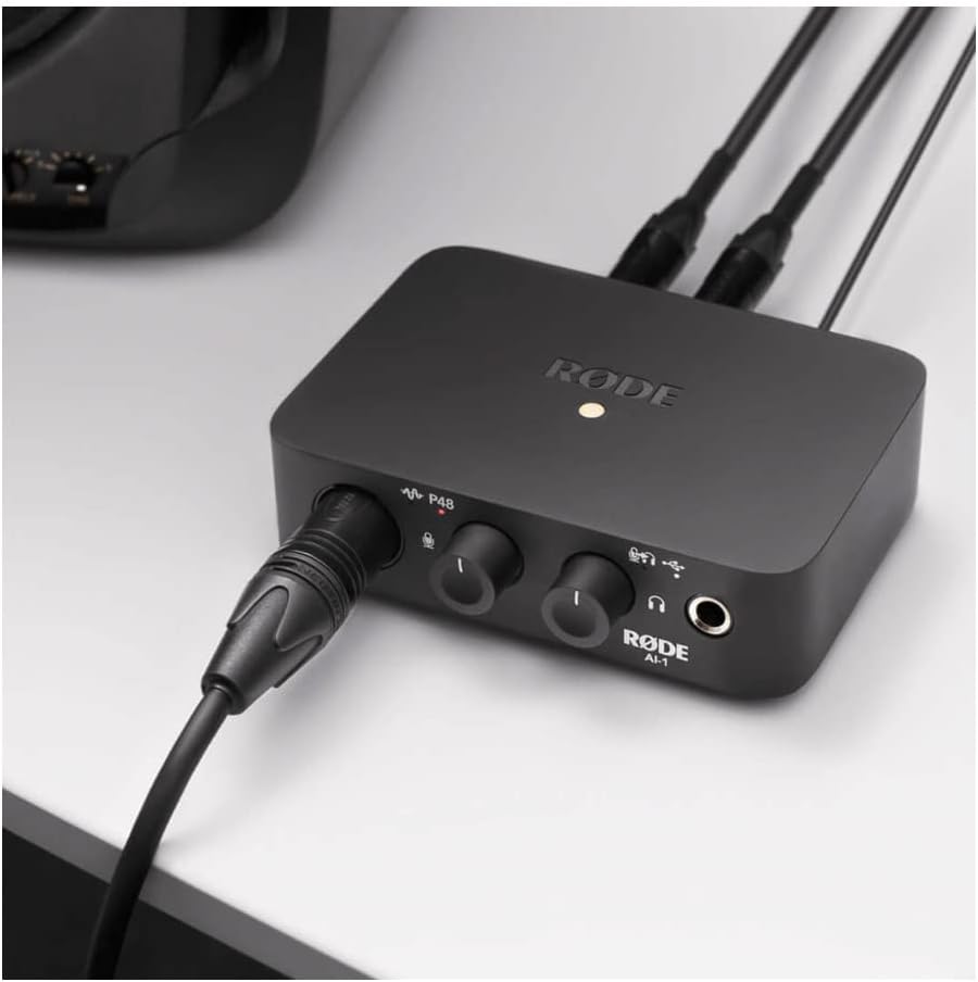 RØDE AI - 1 Studio - grade Single - channel USB Audio Interface with Neutrik Combi - jack for Music Production, Streaming and Podcasting - Amazing Gadgets Outlet