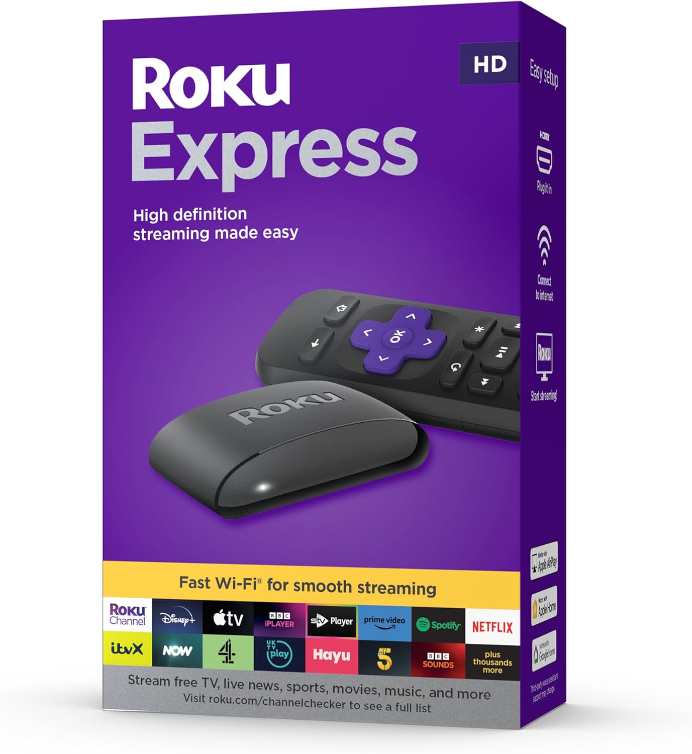 Roku 3930EU Express | HD Streaming Media Player,Black - Amazing Gadgets Outlet