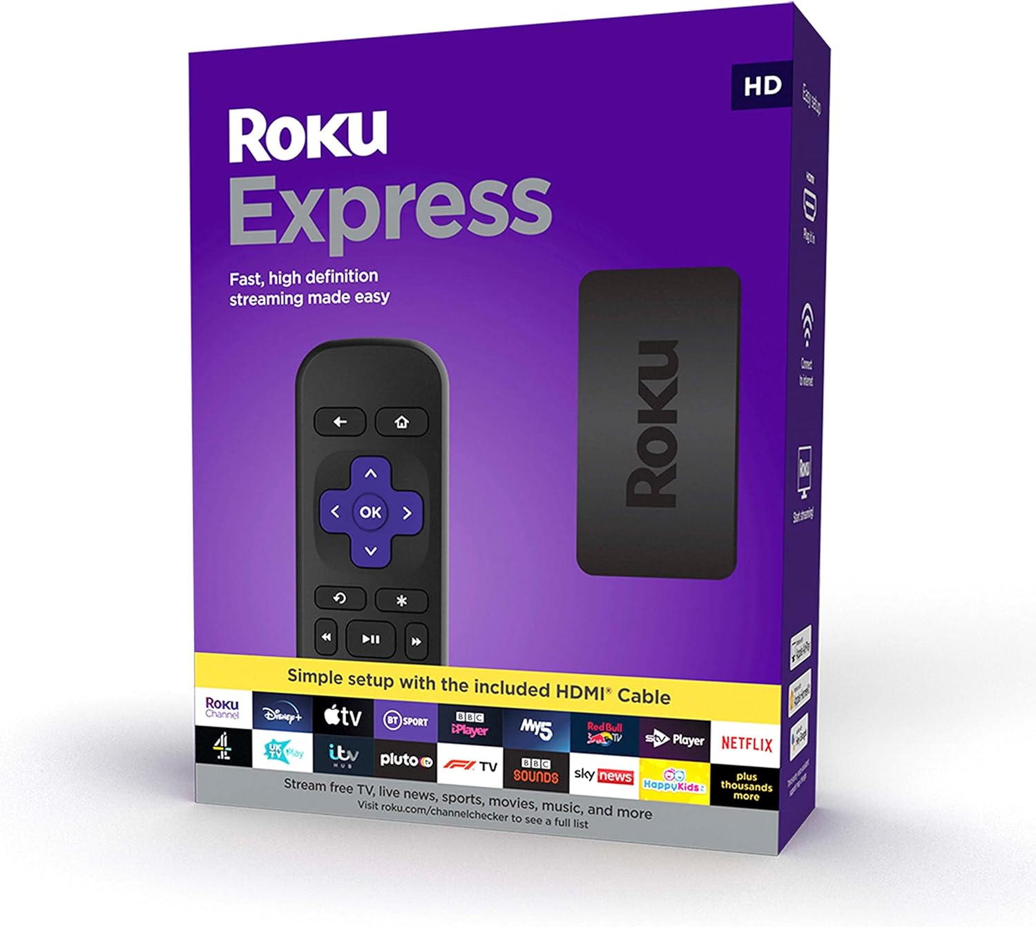 Roku 3930EU Express | HD Streaming Media Player,Black - Amazing Gadgets Outlet