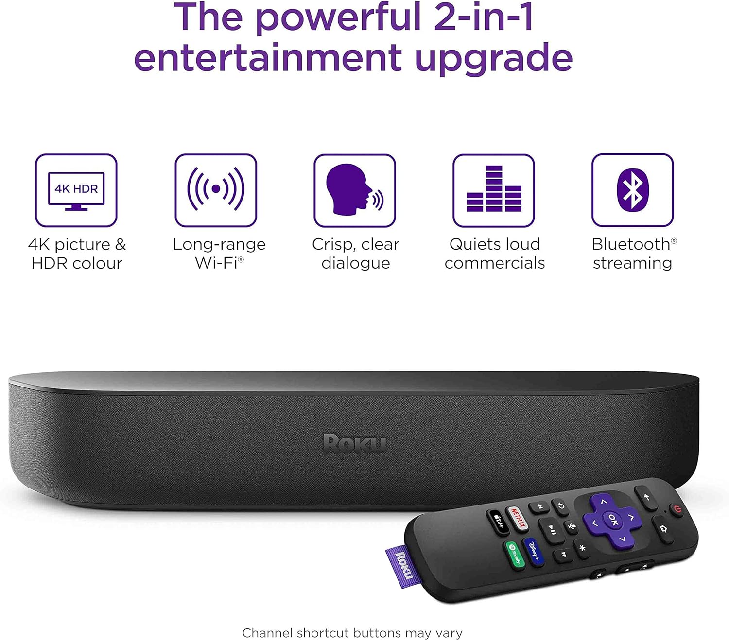 Roku Streambar | HD/4K/HDR Streaming Media Player and Soundbar, Black - Amazing Gadgets Outlet