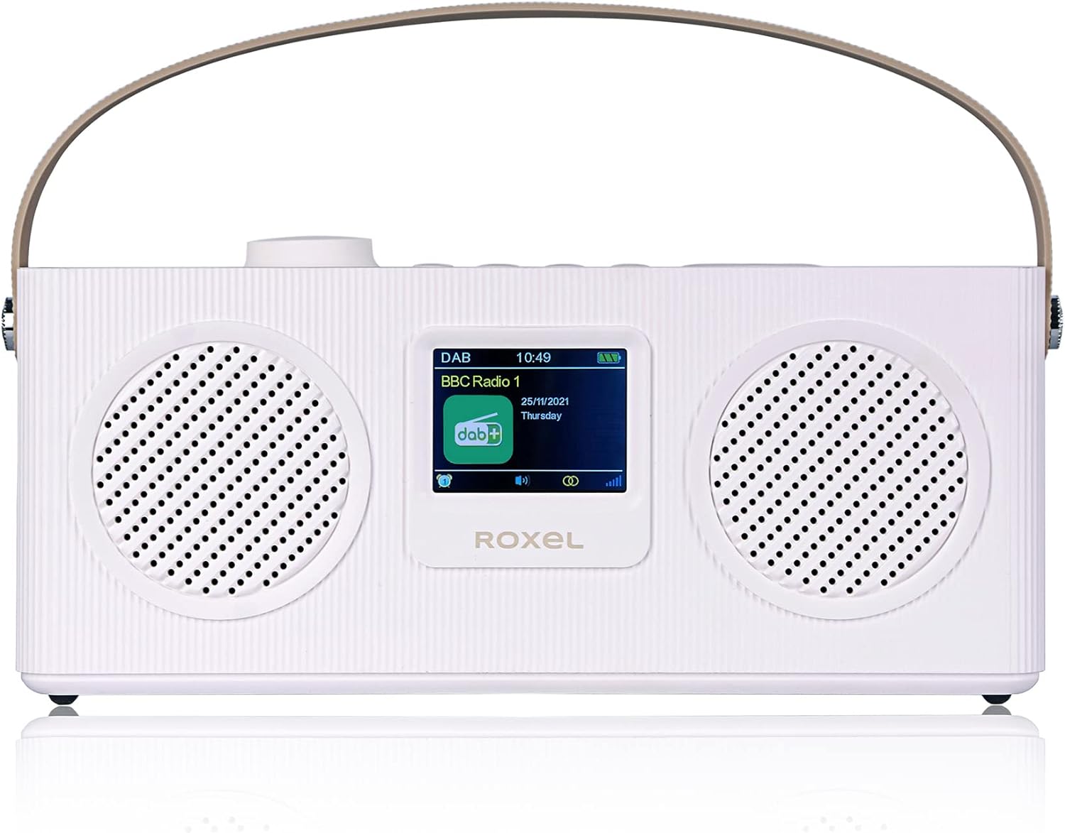 Roxel DAB, DAB+ Digital and FM Radio Mains Powered and Battery Powered Portable Radio | BT Speaker | USB Playback, TF Card, Bedside Alarm Clock | Sleep Timer, 2.4 inch LCD display, RDR - 80 - Amazing Gadgets Outlet