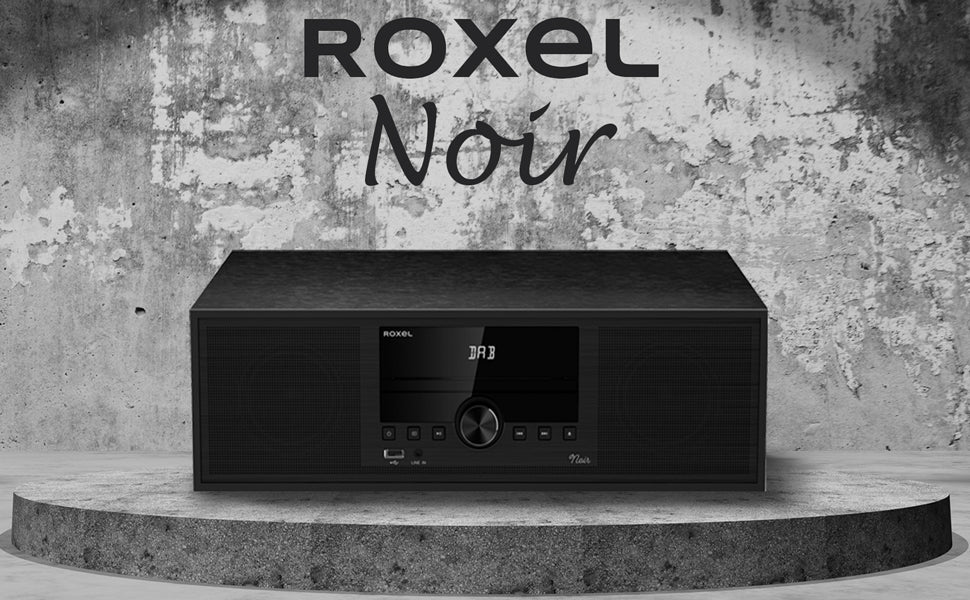 Roxel Noir All - In - One Micro Hi - Fi System and DAB Radio, Compact, CD Player with FM and DAB+ Digital Radio, Wireless BT, USB, MP3, AUX in, Stereo speakers, Remote Control Included - Amazing Gadgets Outlet