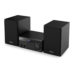 Roxel RCD - 750 Complete Hi - Fi Compact Stereo System - 100W Bookshelf Speaker System with CD Player, Wireless, DAB/DAB+ / FM, USB, AUX - IN, 3 Metre Speaker Cable, Remote Control, Crystal Clear Sound - Amazing Gadgets Outlet