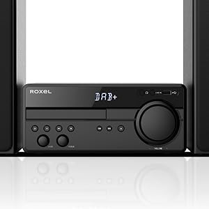 Roxel RCD - 750 Complete Hi - Fi Compact Stereo System - 100W Bookshelf Speaker System with CD Player, Wireless, DAB/DAB+ / FM, USB, AUX - IN, 3 Metre Speaker Cable, Remote Control, Crystal Clear Sound - Amazing Gadgets Outlet