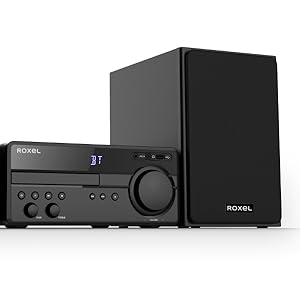 Roxel RCD - 750 Complete Hi - Fi Compact Stereo System - 100W Bookshelf Speaker System with CD Player, Wireless, DAB/DAB+ / FM, USB, AUX - IN, 3 Metre Speaker Cable, Remote Control, Crystal Clear Sound - Amazing Gadgets Outlet