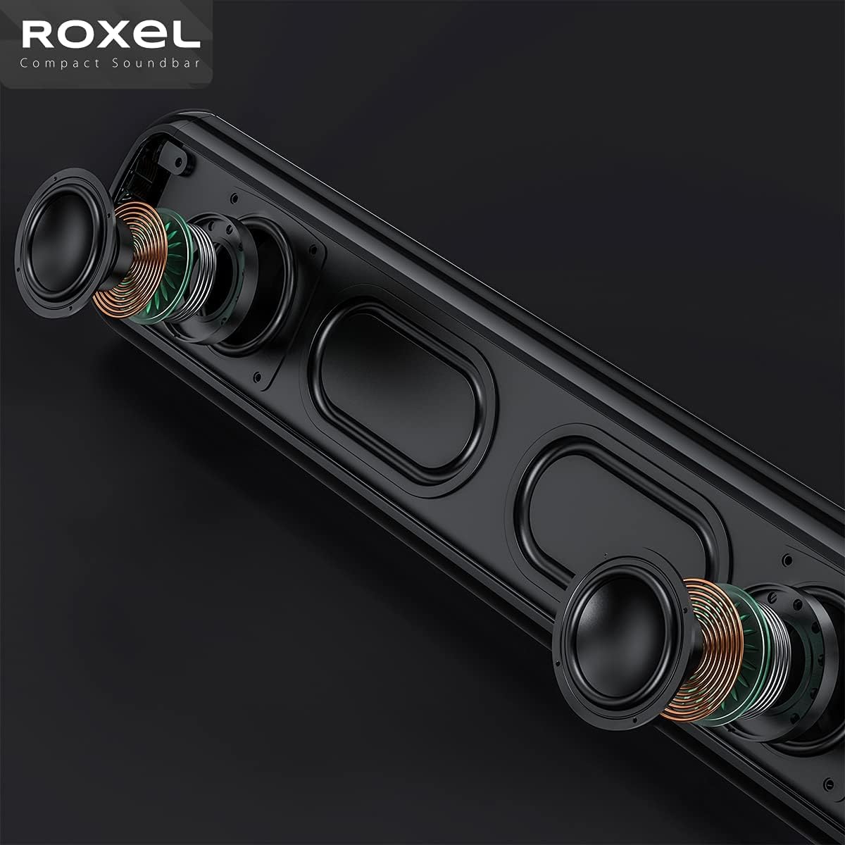 Roxel RSB100 TV | PC Soundbar Portable BT Speaker Compatible with Smart TV, Computers, Laptops and Smartphones, Mini Soundbar with Aux and Wireless Connectivity - Amazing Gadgets Outlet