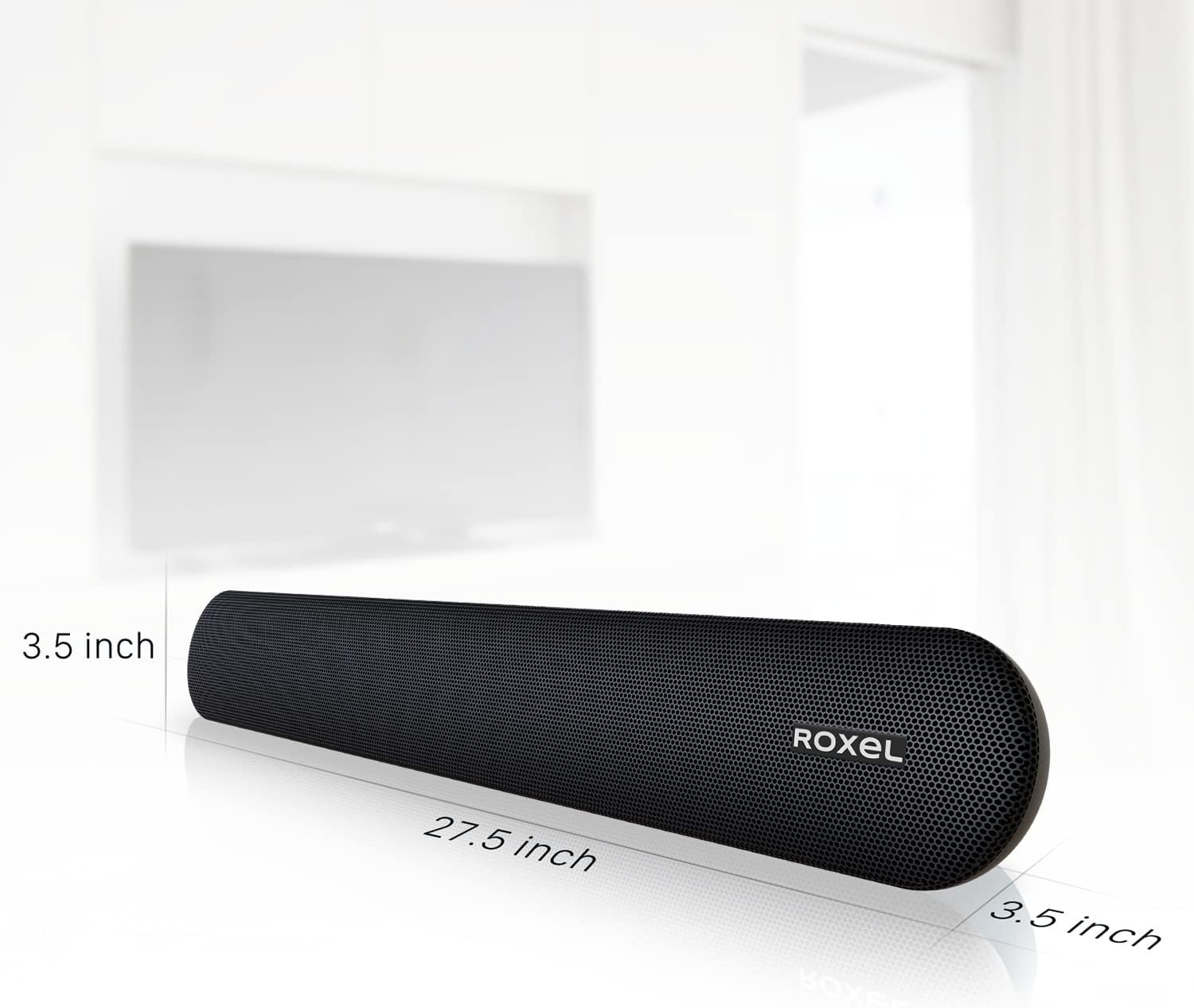 Roxel RSB380 All in One Sound Bar for TV, 2.0 Channel TV/PC Soundbar Wireless Playback 5.0, Wall Mount Brackets, Optical Cable and Remote Control Included, Multi Connection Compatible (Black) - Amazing Gadgets Outlet