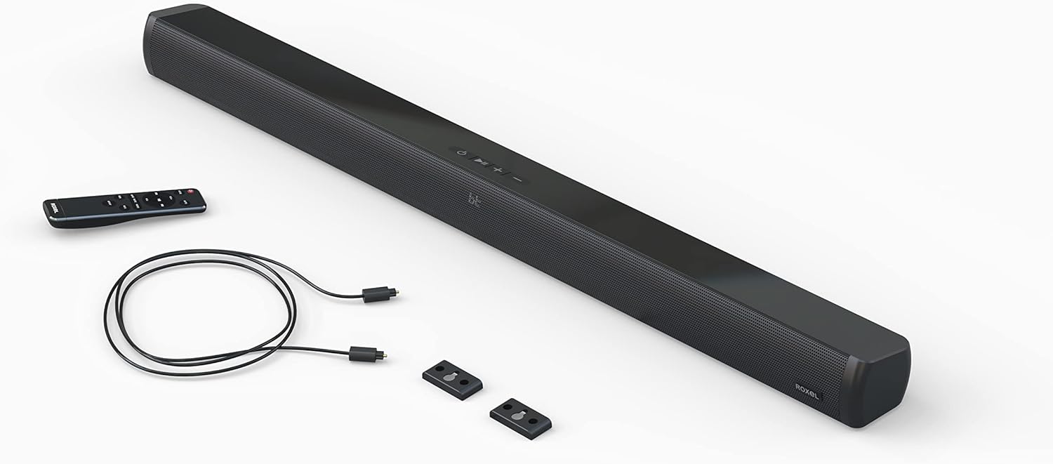 Roxel RSB500 All in One Sound Bar for TV 120 WATTS (PMPO) with 2.1 Channel Sound Soundbar with Subwoofer Built - in, Perfect for Large TV's, Multi Connection Compatible - Amazing Gadgets Outlet