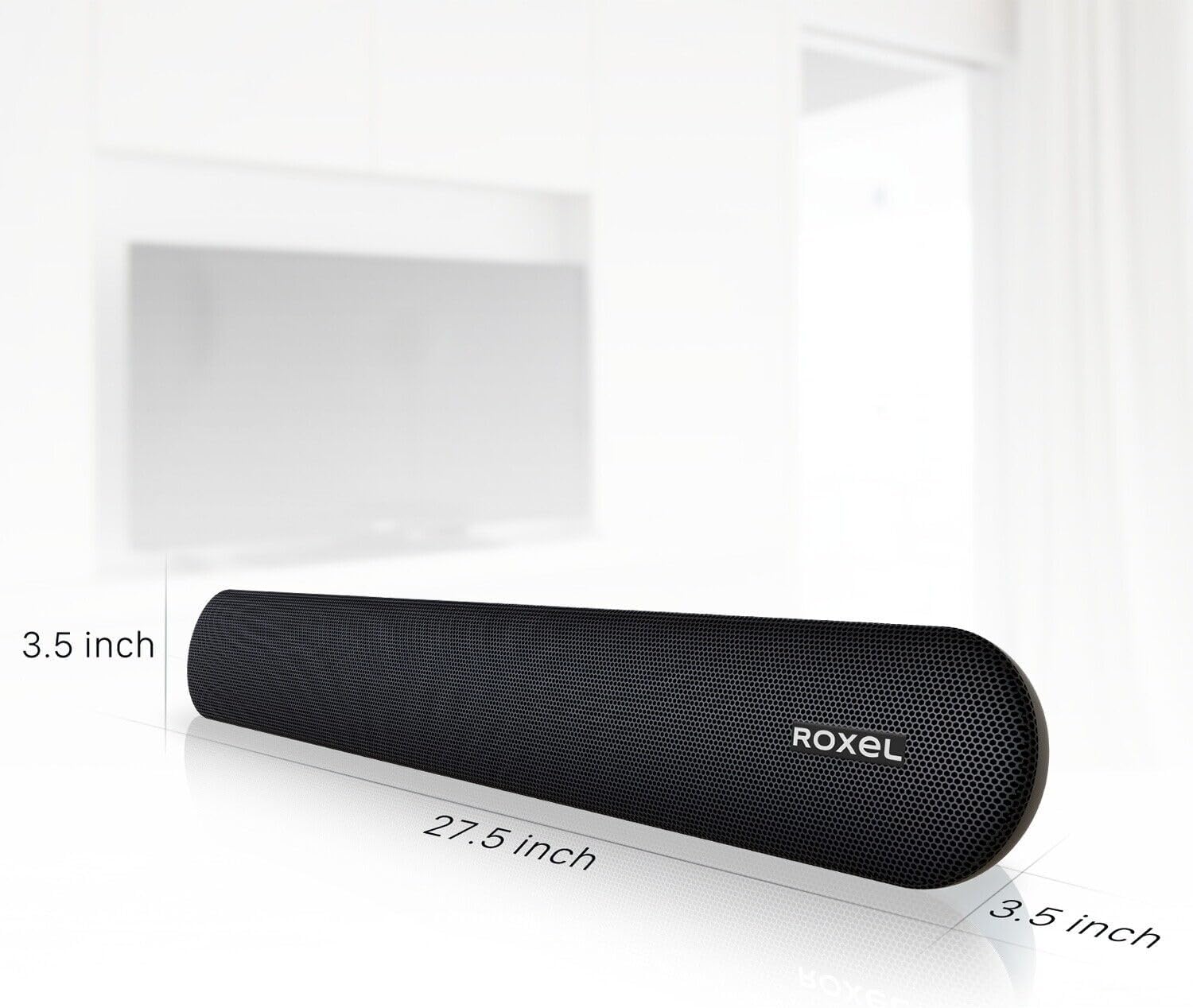 Roxel Soundbar - All - in - one Sound Bar with BT, Optical, USB, RCA & AUX Playback - Speaker with 120 Watt Power & Bass - Remote Control - Wall Mount Kit Included - Black - RSB380 - Amazing Gadgets Outlet