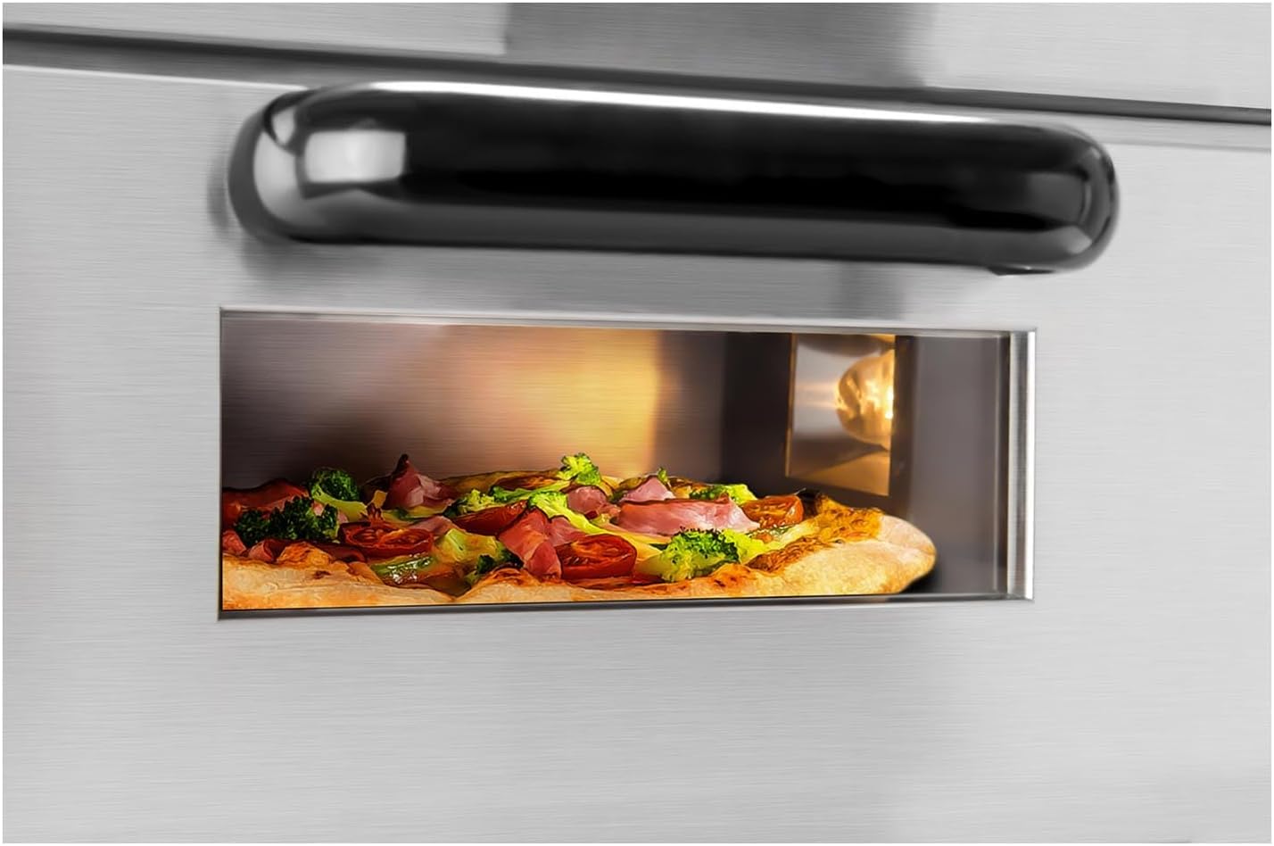 Royal Catering Electric Pizza Oven Maker RCPO - 2000 - 1PE (2000 W, 350 °C, 40 x 40 x 1.5 cm Baking Surface, Cordierite Stone Floor, Timer 120 min, Separately Adjustable Heat, Stainless Steel) - Amazing Gadgets Outlet