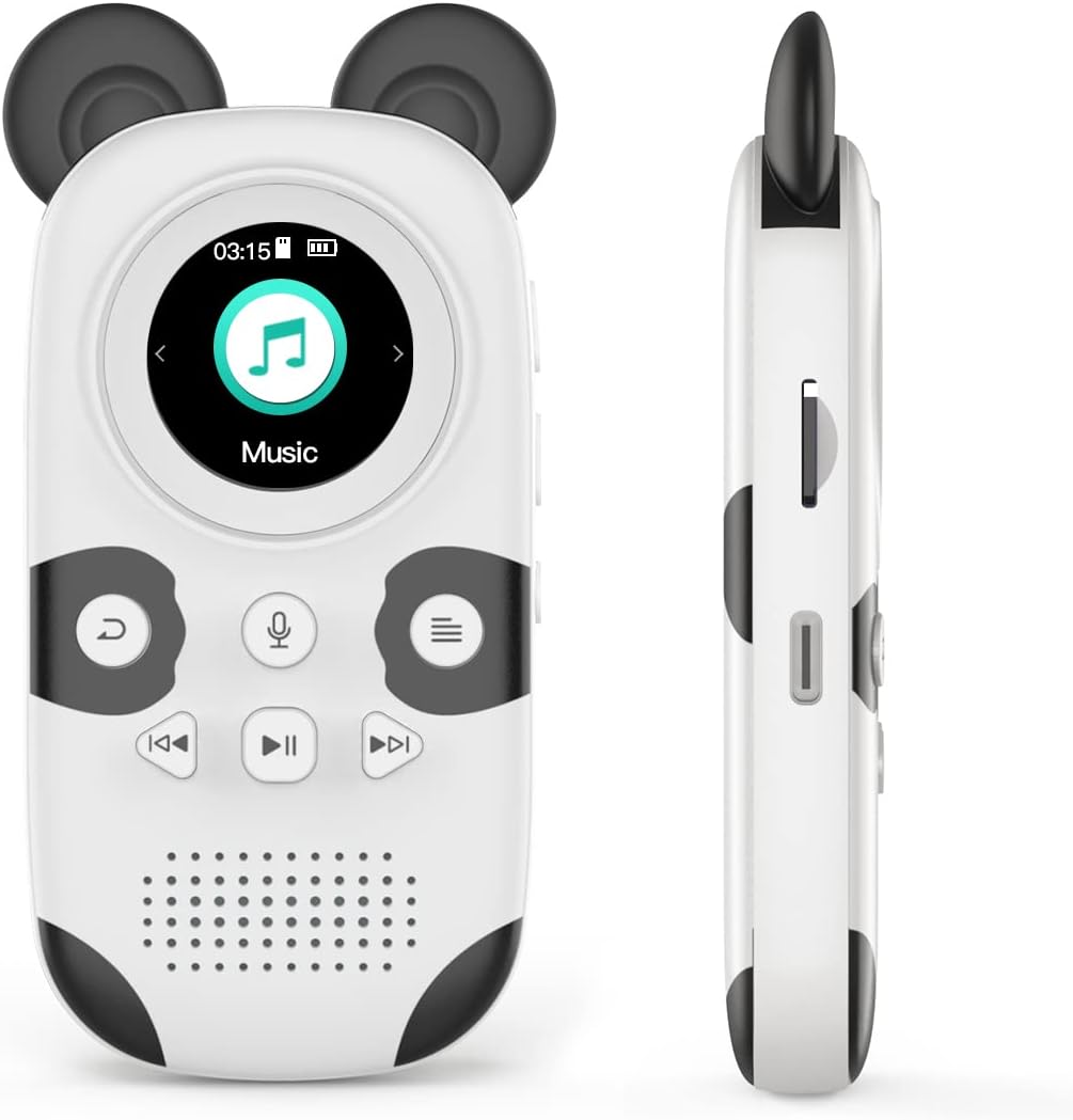 RUIZU 16GB MP3 Player for Kids, Cute Panda Portable Music Player MP3, Child MP3 Player with Bluetooth 5.0, Speaker, FM Radio, Voice Recorder, Alarm Clock, Stopwatch, Pedometer, Support up to 128GB - Amazing Gadgets Outlet