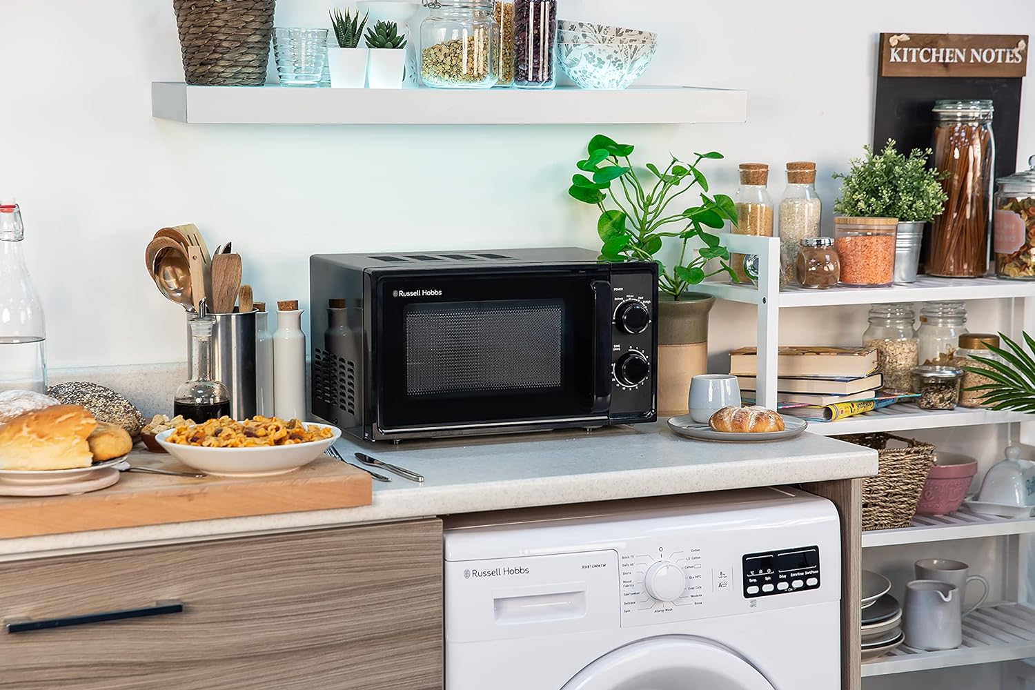 Russell Hobbs 17L Small Microwave Black Manual Textures 700W with 5 Power Levels & 30 min Timer, Defrost Function & Easy Clean, RHM1725B - Amazing Gadgets Outlet