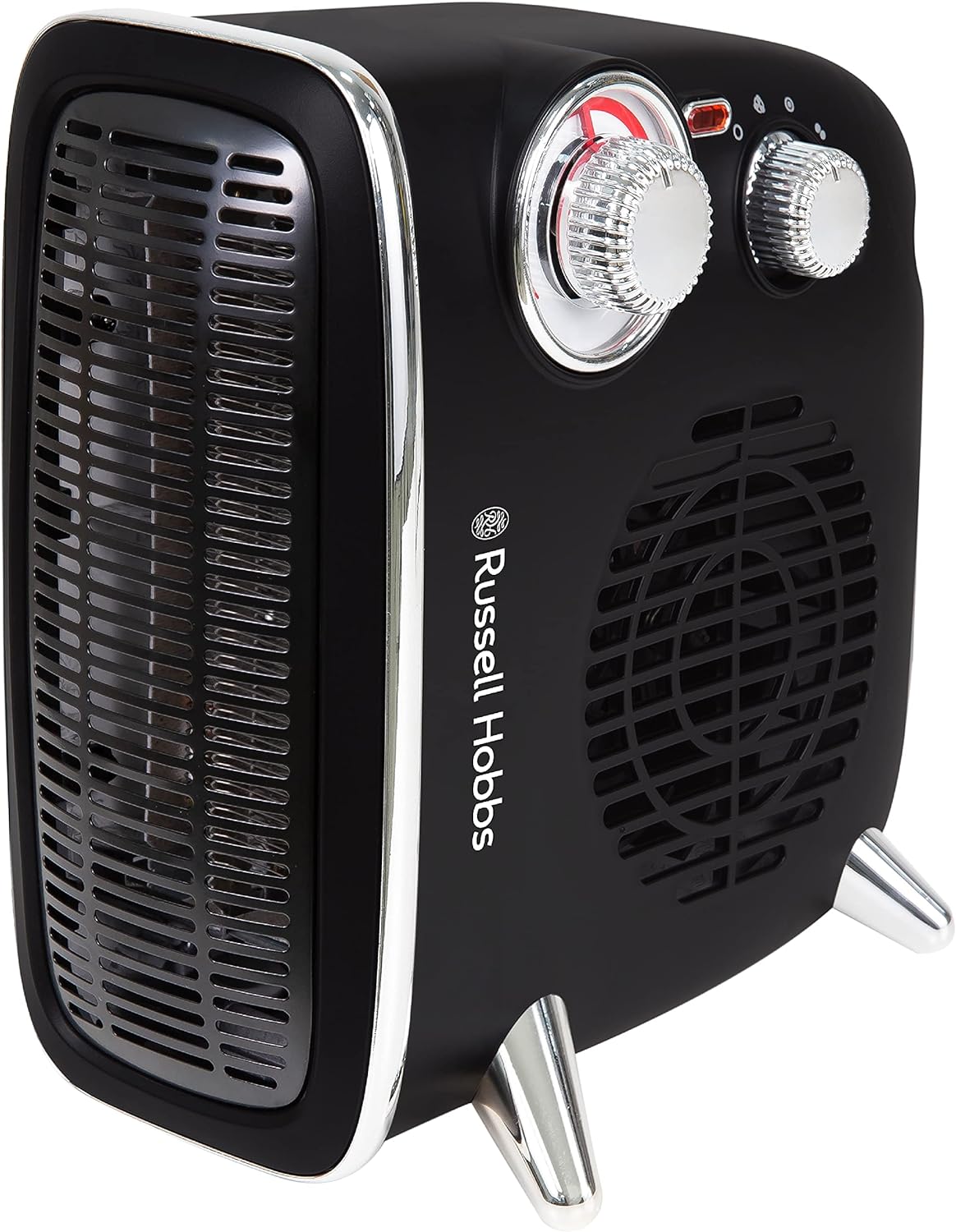 Russell Hobbs 1800W/1.8KW Electric Heater, Retro Horizontal/Vertical Fan Heater in Grey with Adjustable Thermostat, 2 Heat Settings, 20m² Room Size, Dial Control, RHRETHFH1001G with 2 Year Guarantee - Amazing Gadgets Outlet