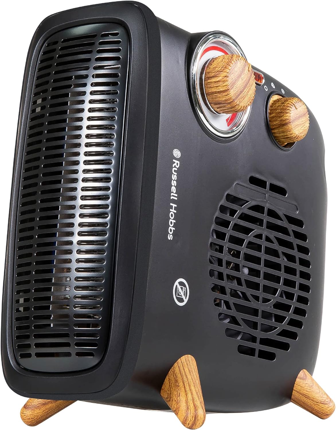 Russell Hobbs 1800W/1.8KW Electric Heater, Retro Horizontal/Vertical Fan Heater in Grey with Adjustable Thermostat, 2 Heat Settings, 20m² Room Size, Dial Control, RHRETHFH1001G with 2 Year Guarantee - Amazing Gadgets Outlet