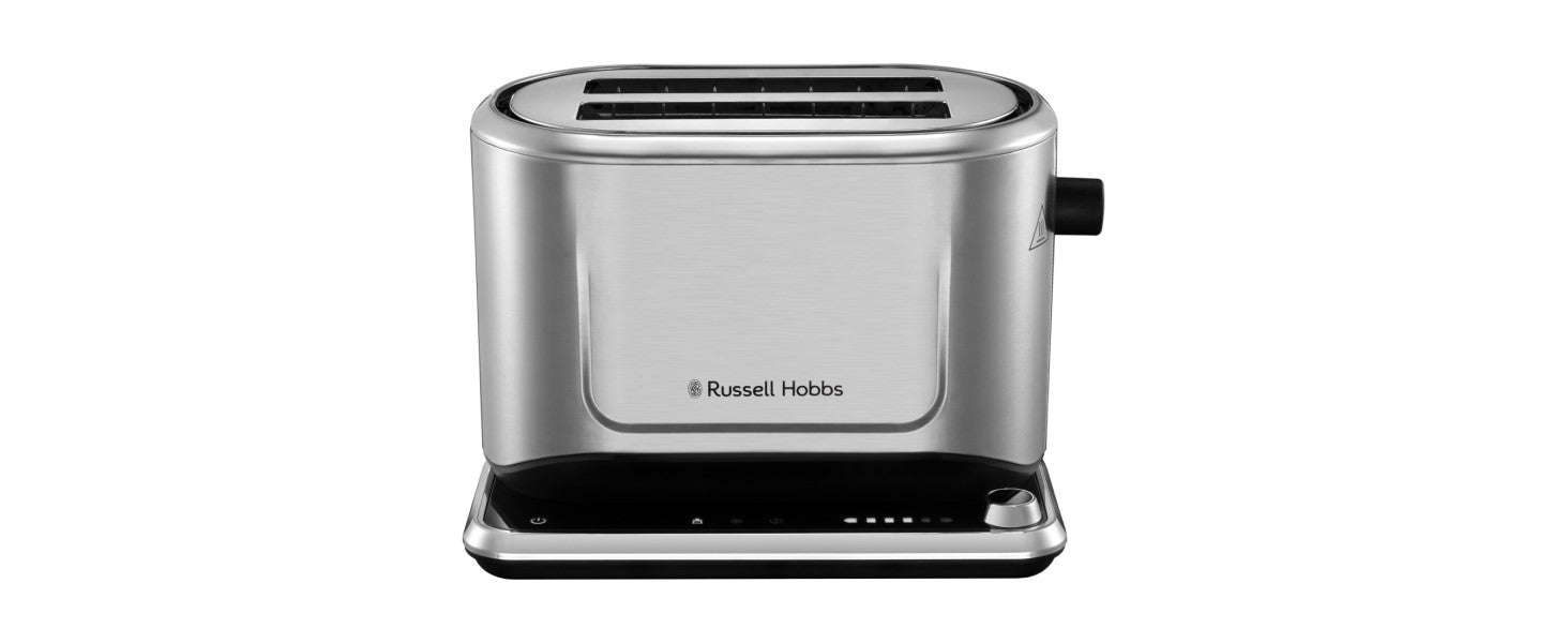 Russell Hobbs 2 Slice Attentiv Toaster with Colour Sense Technology; Adapts toasting time to bread type (Favourite settings memorised, Touch screen control, Lift & look, 1640W, Stainless Steel) 26210 - Amazing Gadgets Outlet