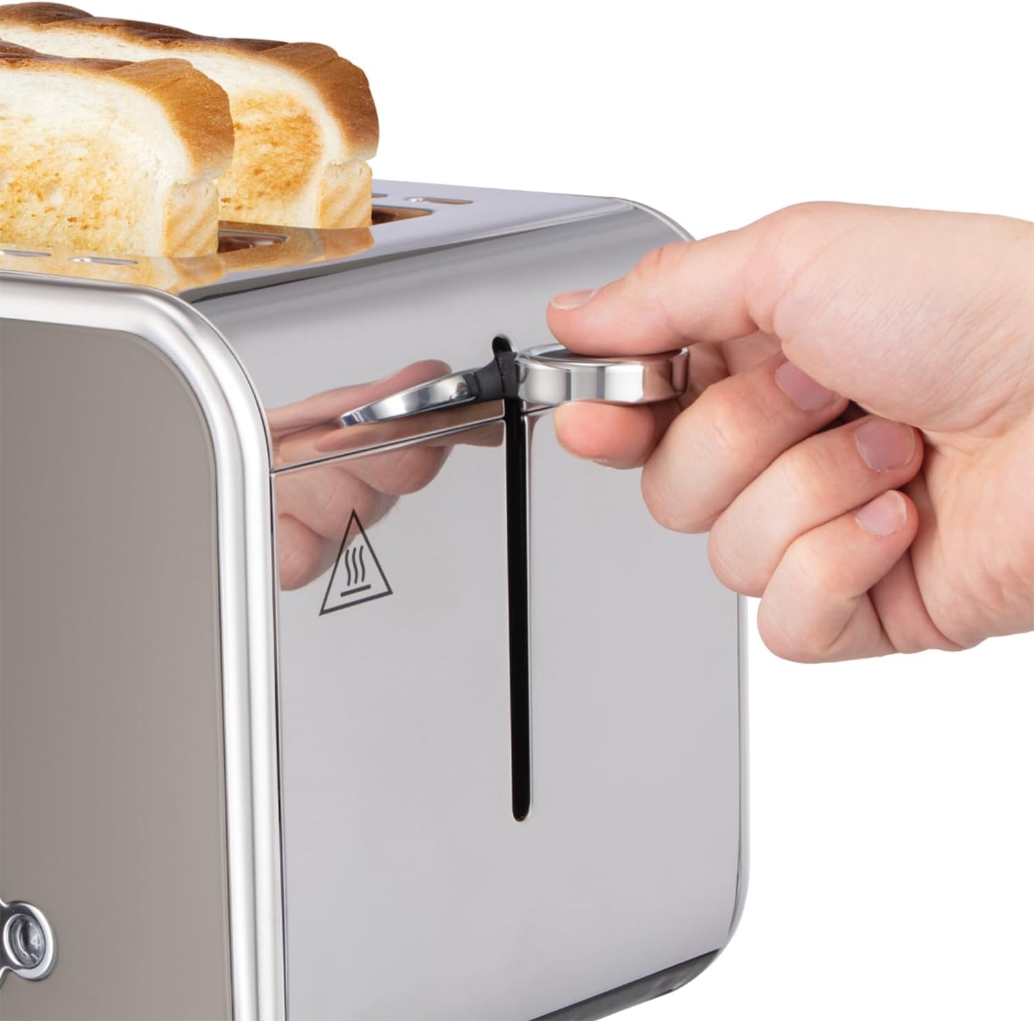 Russell Hobbs 2 Slice Distinctions Toaster (Countdown to ready, Extra wide & long slots, 6 Browning levels & Defrost/Reheat/Cancel, Lift & Look feature, 1600W, Stainless Steel & Titanium) 26432 - Amazing Gadgets Outlet