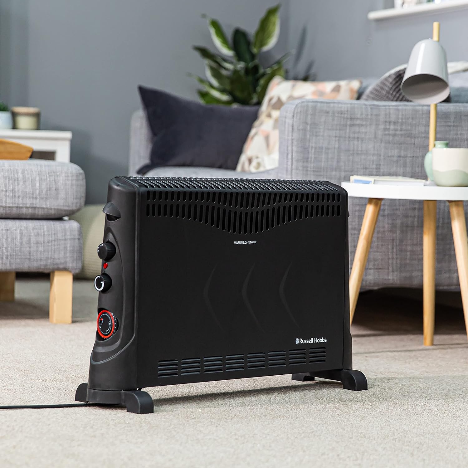 Russell Hobbs 2000W/2KW Electric Convector Heater with 24 Hour Timer in Black, 3 Heat Settings, Overheat Protection, Adjustable Thermostat, 20m² Room Size, RHCVH4002B with 2 Year Guarantee - Amazing Gadgets Outlet