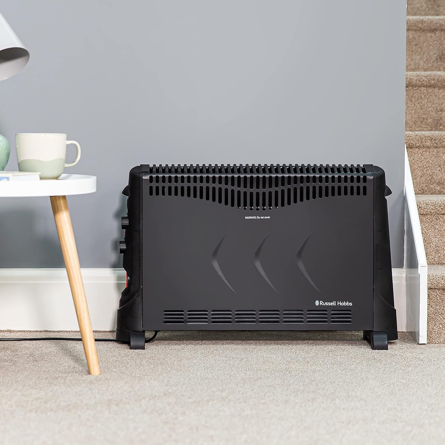 Russell Hobbs 2000W/2KW Electric Convector Heater with 24 Hour Timer in Black, 3 Heat Settings, Overheat Protection, Adjustable Thermostat, 20m² Room Size, RHCVH4002B with 2 Year Guarantee - Amazing Gadgets Outlet