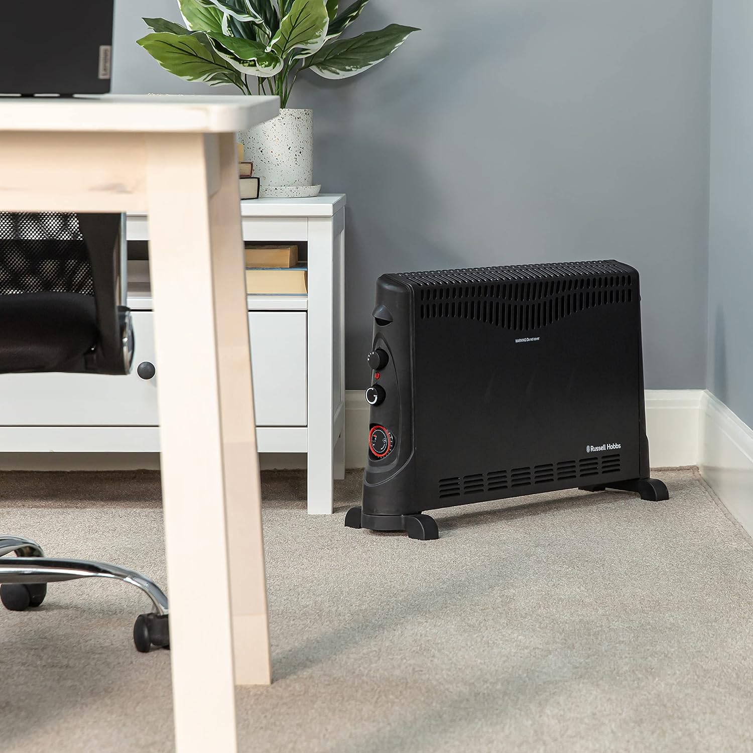 Russell Hobbs 2000W/2KW Electric Convector Heater with 24 Hour Timer in Black, 3 Heat Settings, Overheat Protection, Adjustable Thermostat, 20m² Room Size, RHCVH4002B with 2 Year Guarantee - Amazing Gadgets Outlet