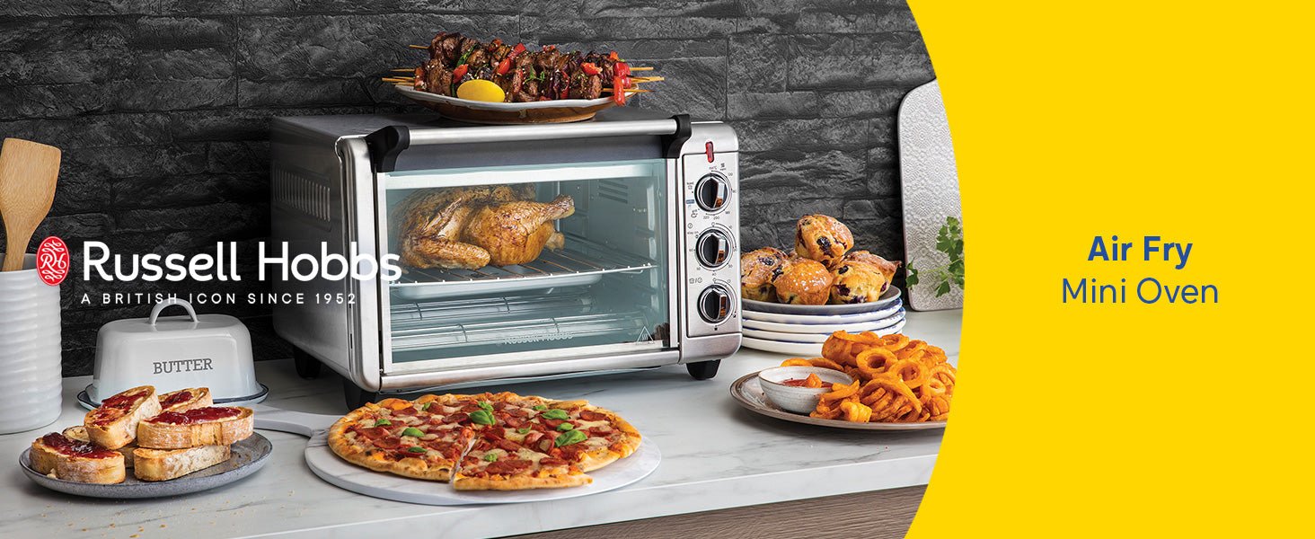Russell Hobbs 20L Oven 5 - in - 1 Rapid Hot Air Fryer, Mini Oven, Grill, Toaster, Warming Function, Timer, Energy Saving, Pizza Diameter 30cm, Incs. Frying Basket, Baking Tray & Grill Rack, 26680 - Amazing Gadgets Outlet