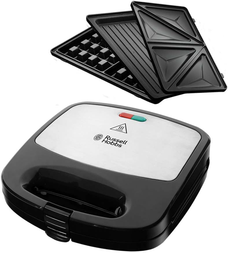 Russell Hobbs 24540 56/RH – 3 in 1 Sandwich Maker, 760 W, Removable Plates - Amazing Gadgets Outlet