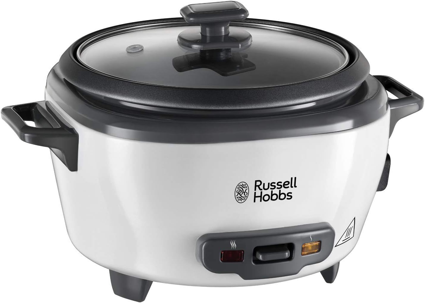 Russell Hobbs 27040 Large Rice Cooker - Up to 14 Servings with Steamer Basket, Measuring Cup and Spoon Included, Dishwasher Safe Parts, 500 W, White - Amazing Gadgets Outlet