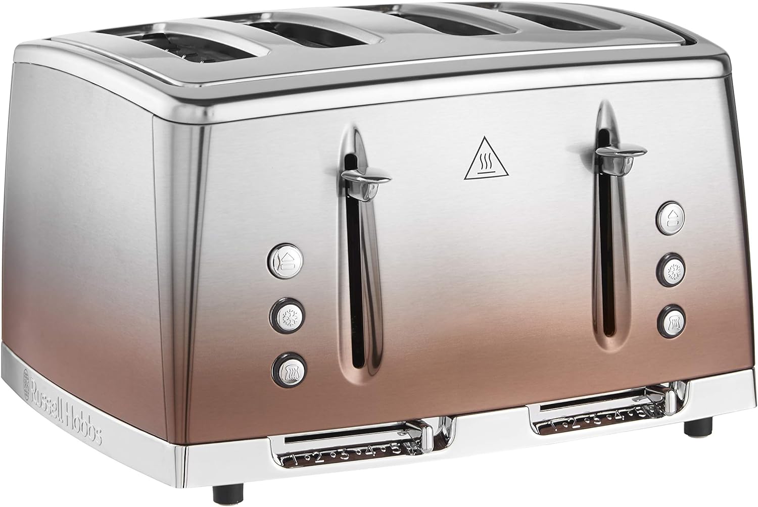 Russell Hobbs 4 Slice Eclipse Toaster with faster toasting technology (Independent slots, Lift & look, 6 Browning levels, Frozen/Cancel/Reheat with indicator lights, 850W, Copper Sunset) 25143 - Amazing Gadgets Outlet