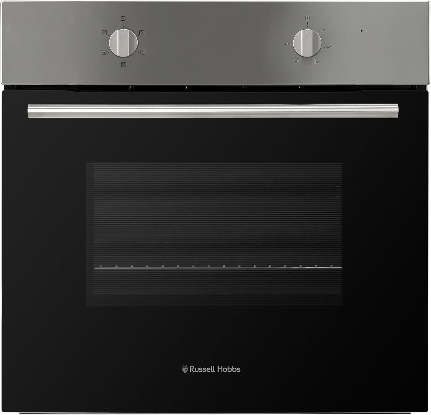 Russell Hobbs 70L, 60cm Wide, Single Electric Built - in Fan Oven and Grill in Stainless Steel, 5 Oven Functions, RHFEO7004SS - Amazing Gadgets Outlet