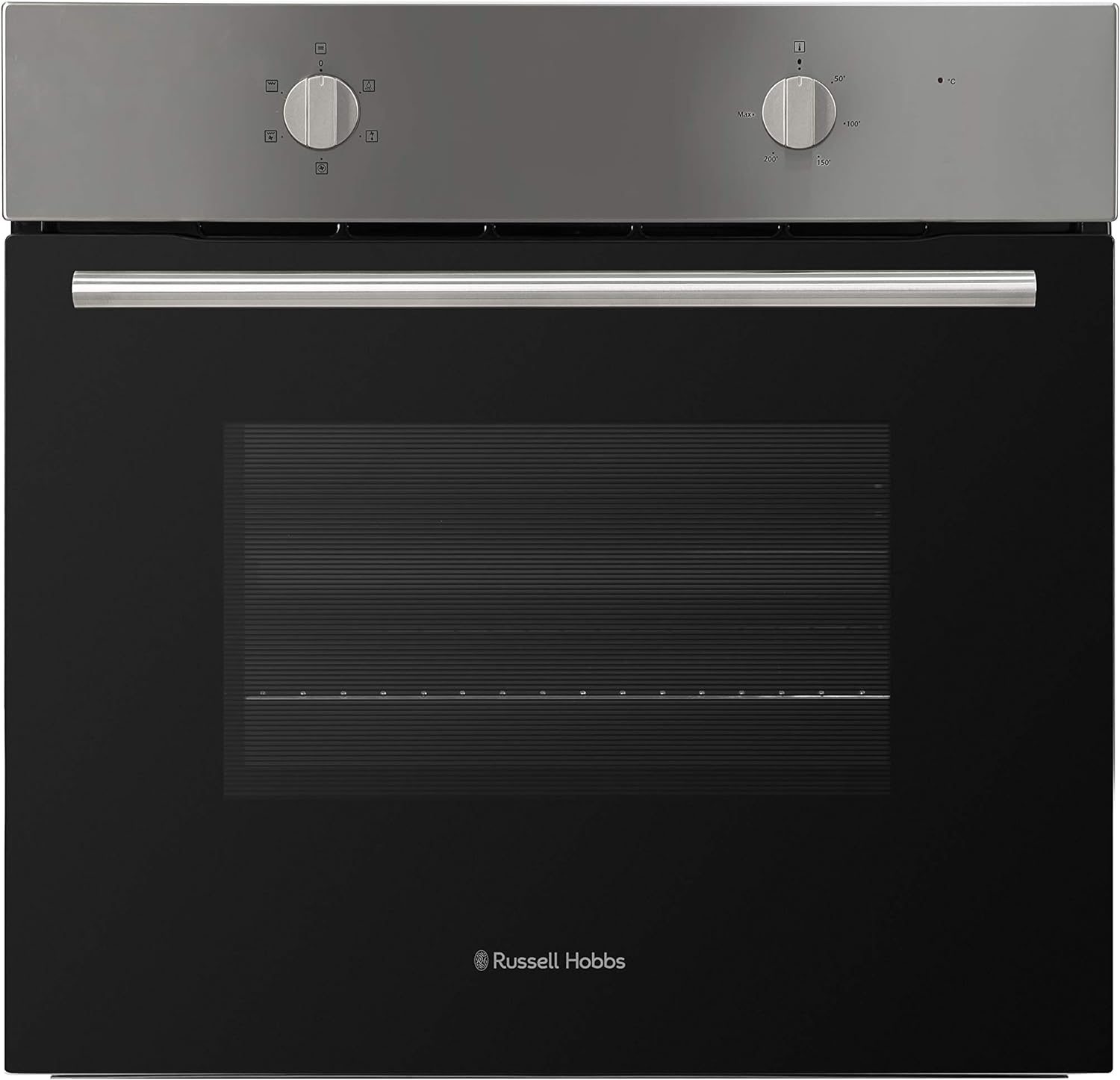 Russell Hobbs 70L, 60cm Wide, Single Electric Built - in Fan Oven and Grill in Stainless Steel, 5 Oven Functions, RHFEO7004SS - Amazing Gadgets Outlet
